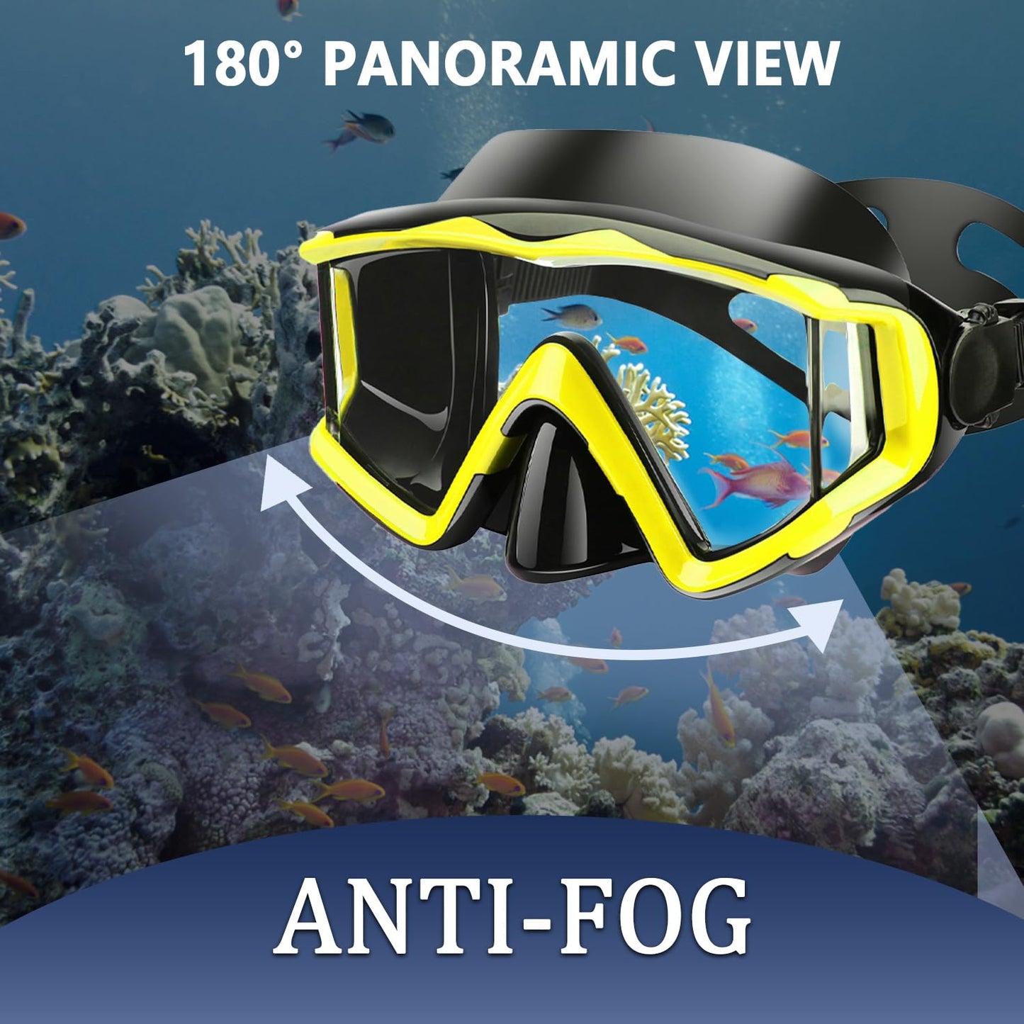 AQUA A DIVE SPORTS Diving mask Anti-Fog Swimming Snorkel mask Suitable for Adults Scuba Dive Swim Snorkeling Goggles Masks