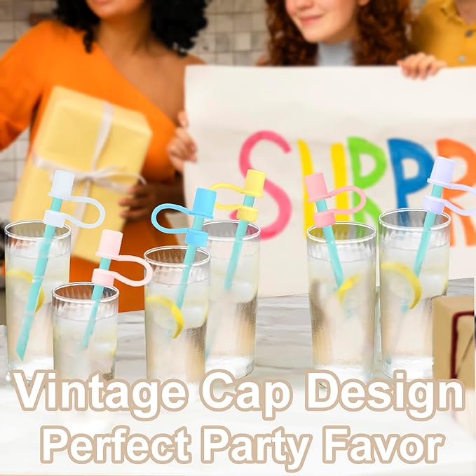 6Pcs Straw Cover Caps for Stanley Cup, Silicone Straw Topper Tip Stopper fit 30&40 Oz Tumbler with Handle, Dust Proof Decor Accessories for 0.4inch/10mm Drinking Straws