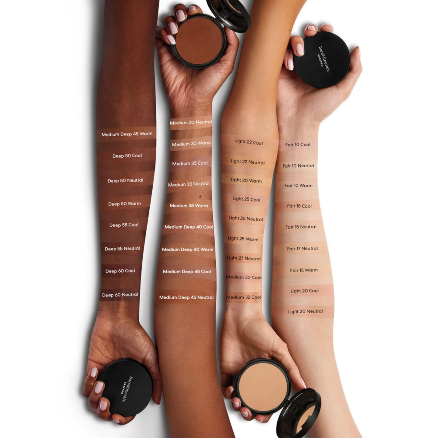 bareMinerals Barepro 24HR Skin-Perfecting Powder Foundation, Matte Pressed Powder Foundation Full Coverage with Plant-Based Squalene, Oil Control, Vegan - Light 27 Neutral