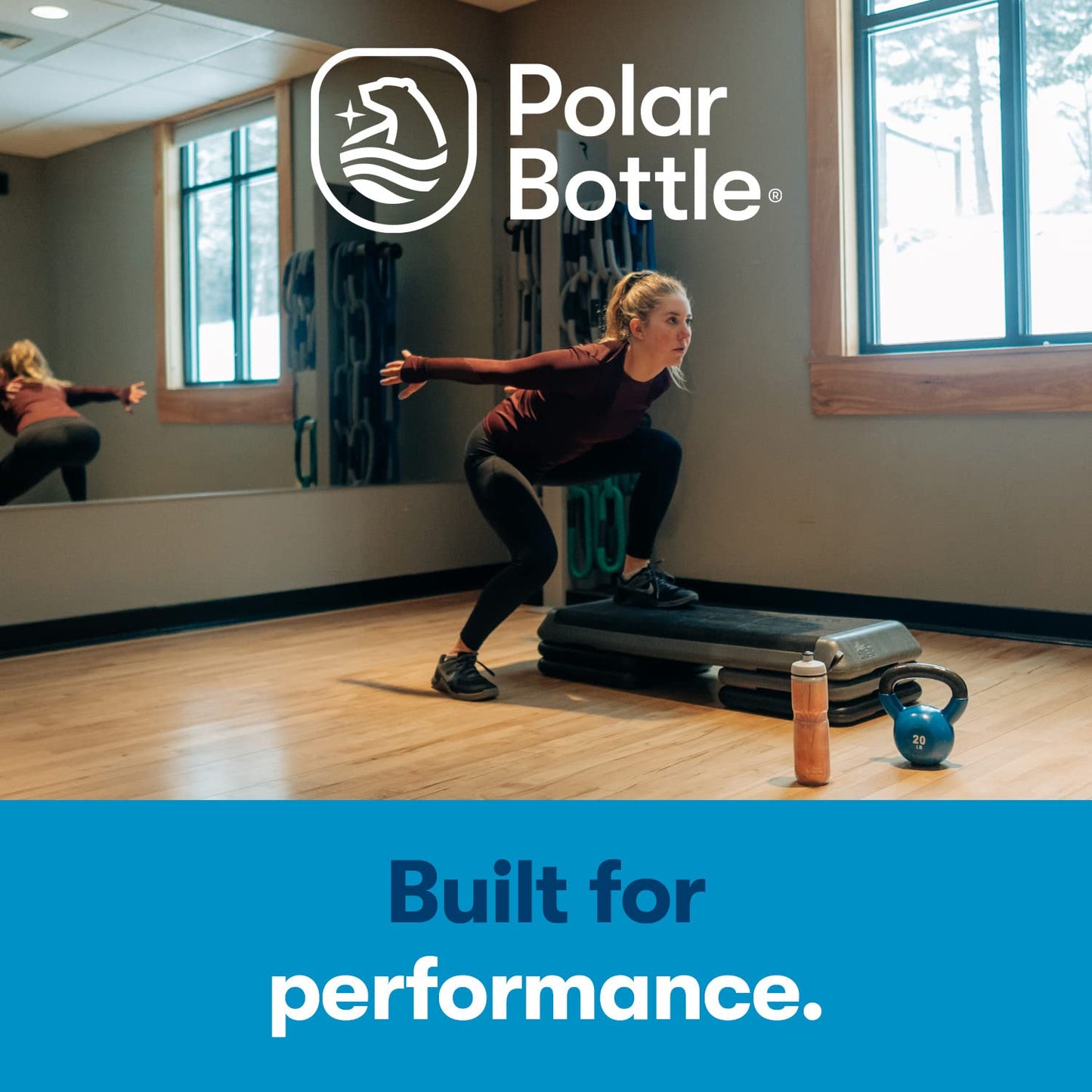 Polar Bottle – Sport Insulated Nimbus 20oz Storm Charcoal & White – Leak Proof Water Bottles Keep Water Cooler 2x Longer than a Regular Reusable Water Bottle