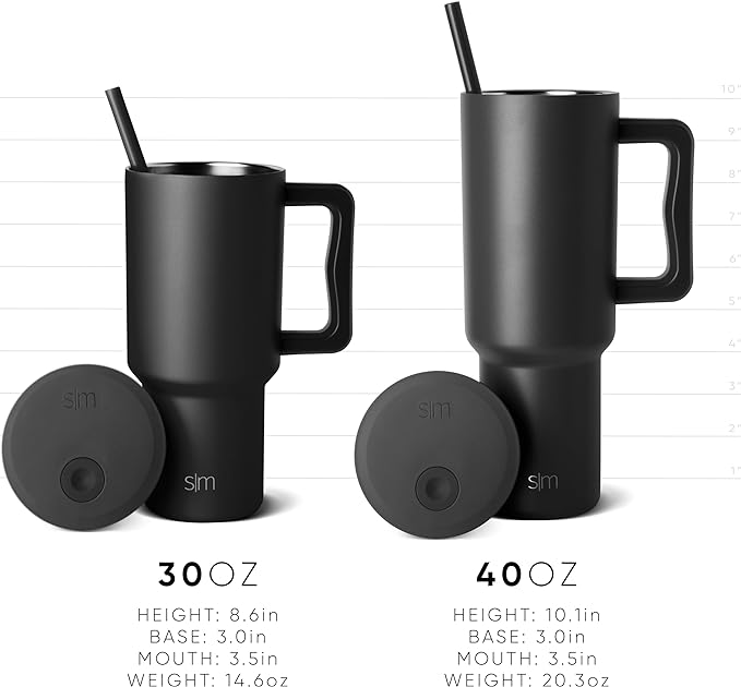 Simple Modern 30 oz Tumbler with Handle and Straw Lid | Insulated Cup Reusable Stainless Steel Water Bottle Travel Mug Cupholder Friendly | Gifts for Women Men Him Her | Trek Collection | Green Apple