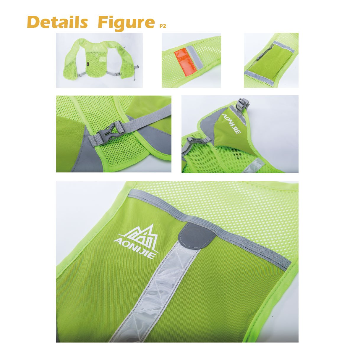 JEELAD Running Hydration Vest Hydration Backpack for Man Women with Water Bladder for Cycling Running Race Marathon Trail (#01 Green -with 2 Water Bottles(250ml), One Size)