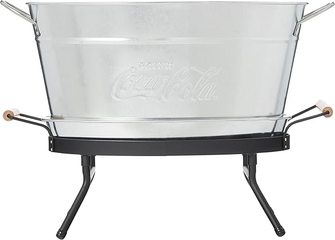 Tablecraft Coca-Cola Galvanized Beverage Tub Set, 6 Gallon