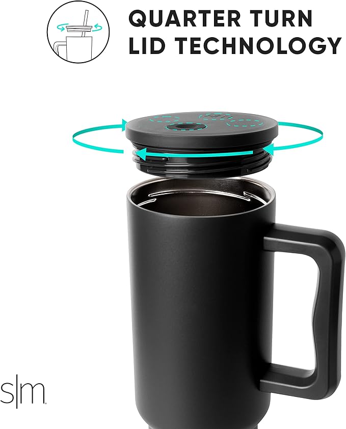 Simple Modern 40 oz Tumbler with Handle and Straw Lid | Insulated Cup Reusable Stainless Steel Water Bottle Travel Mug Cupholder Friendly | Gifts for Women Him Her | Trek Collection | Checkmate
