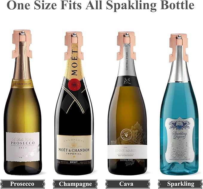 LIZIMANDU Champagne Stopper, Stainless Steel Bottle Plug Sealer for Sparkling Wine, Superior Leak,keeps Wine, Champagne, Prosecco, Cava, and Sparkling Wine fresh longer(1-Red Green Splash Ink)