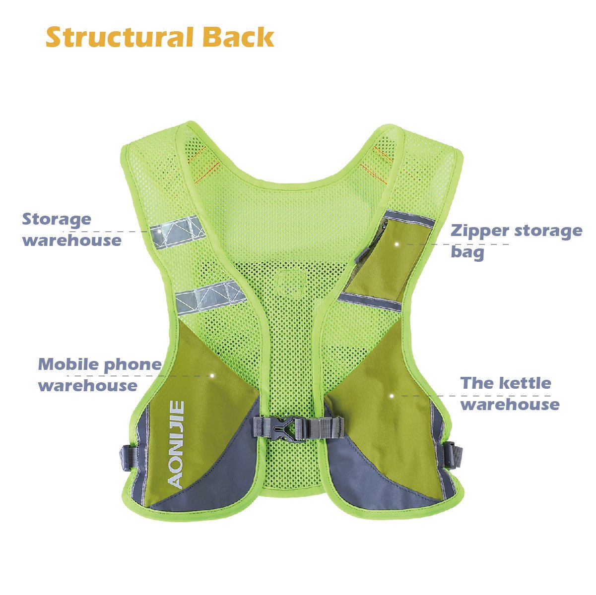 JEELAD Running Hydration Vest Hydration Backpack for Man Women with Water Bladder for Cycling Running Race Marathon Trail (#01 Green -with 2 Water Bottles(250ml), One Size)