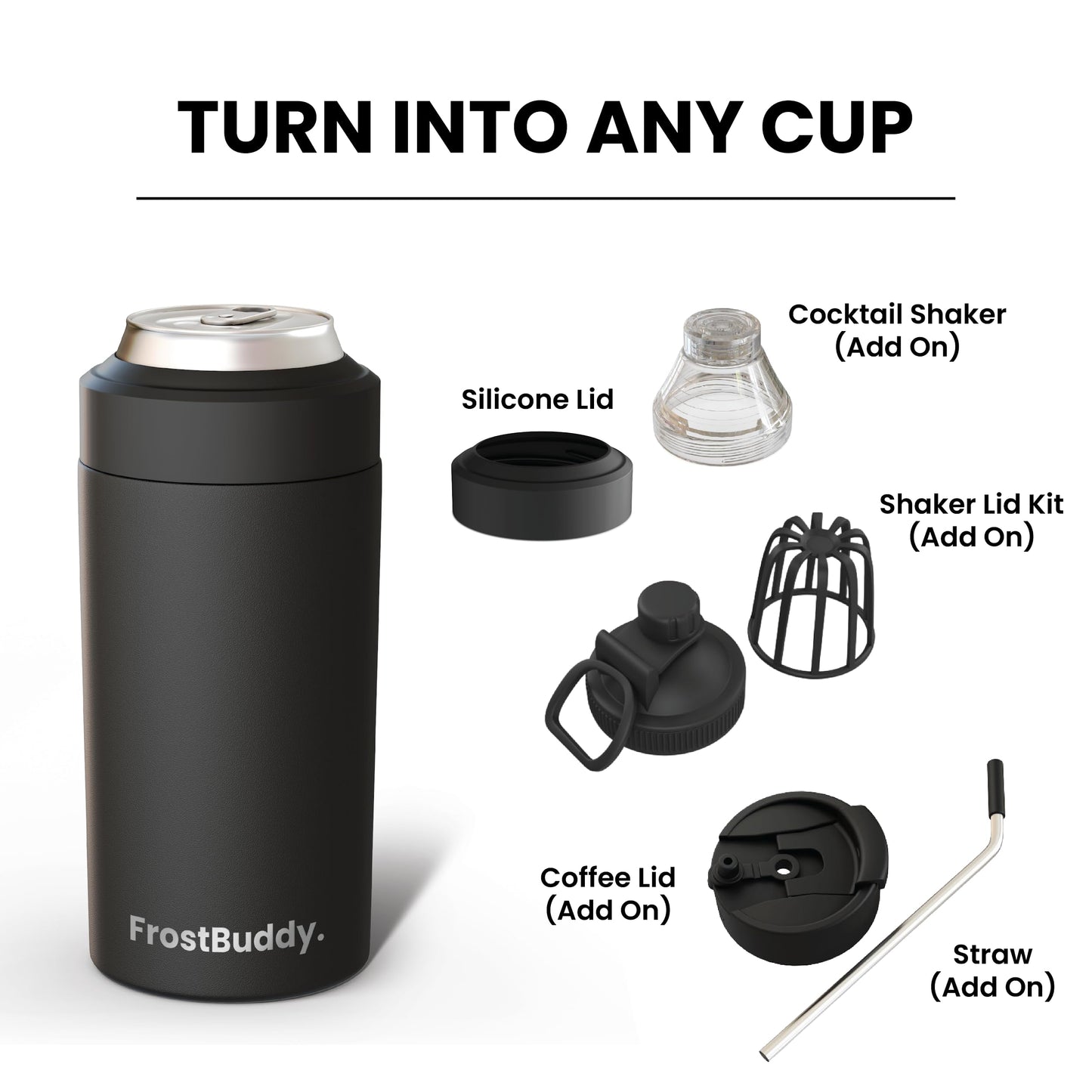 Frost Buddy Universal Can Cooler - Fits all - Stainless Steel Can Cooler for 12 oz & 16 oz Regular or Slim Cans & Bottles - Stainless Steel (Oklahoma Sooners)