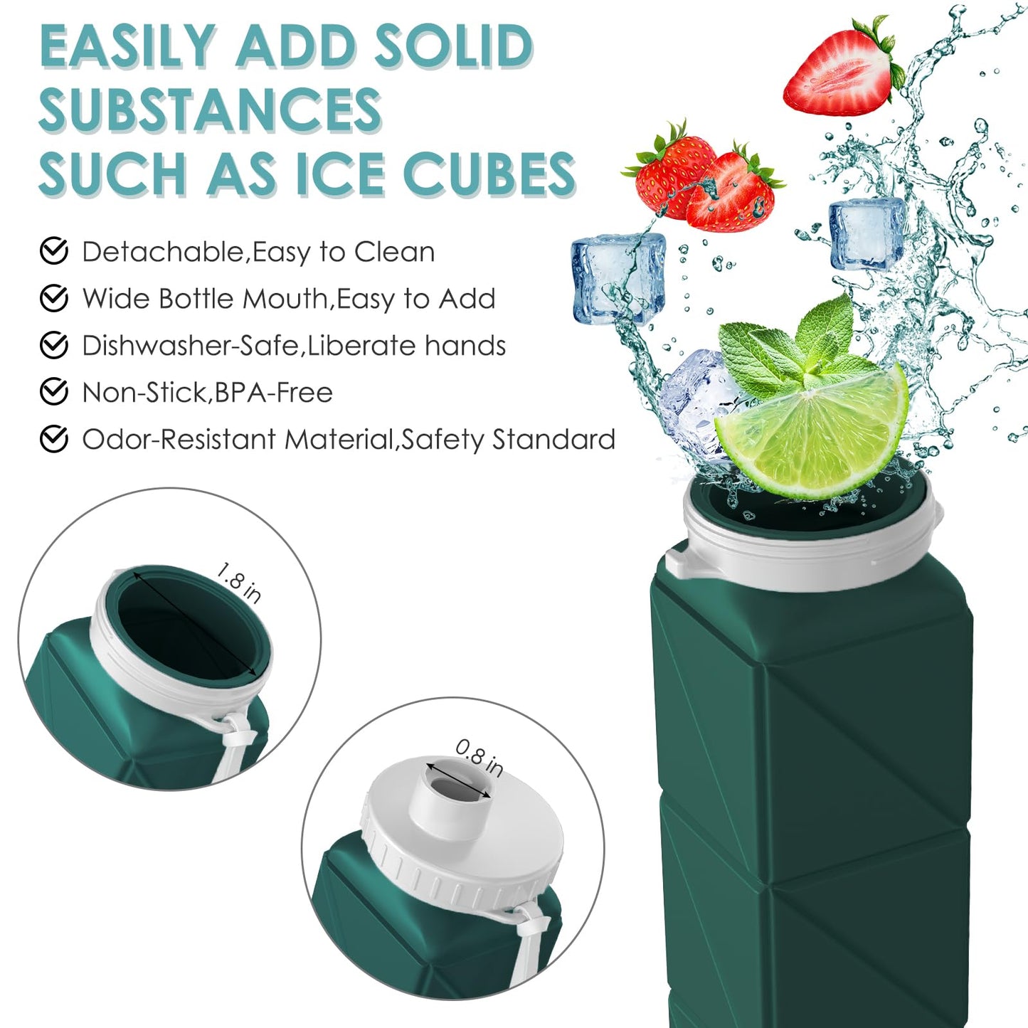 SPECIAL MADE Collapsible Water Bottle Leakproof Valve 610ML Reuseable BPA Free Silicone Foldable Water Bottle for Gym Camping HikingYoga Travel Sports Lightweight Durable 20.7oz