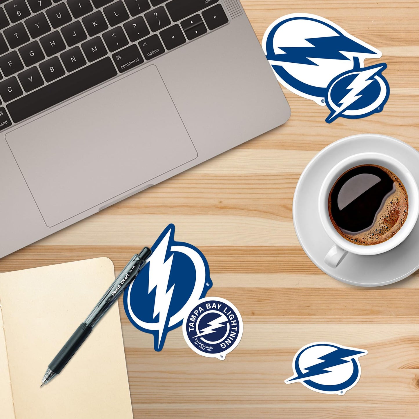 NHL Logo Tampa Bay Lightning 100ct Vinyl Large Deluxe Stickers Variety Pack - Laptop, Water Bottle, Scrapbooking, Tablet, Skateboard, Indoor/Outdoor