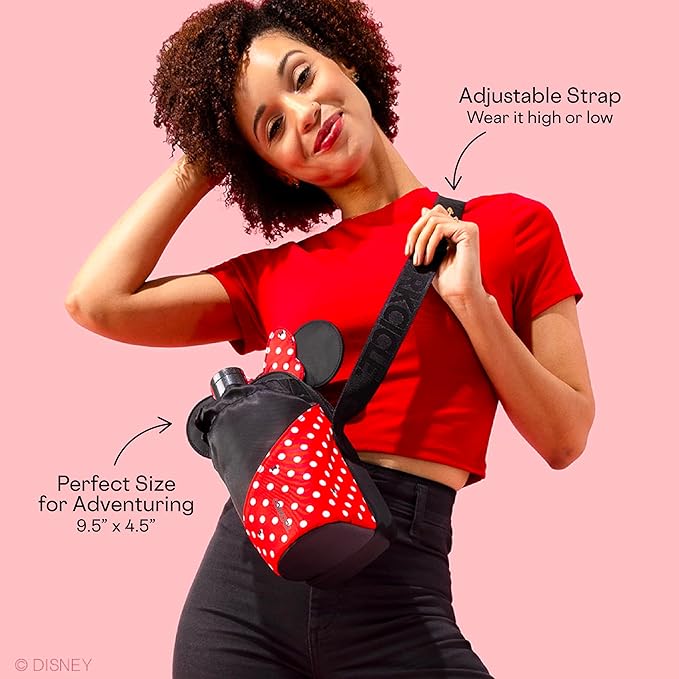 Corkcicle x Disney Minnie Mouse Crossbody Water Bottle Sling Bag, Polka Dot Red, Fits 16-40 oz Tumbler – Secure Items in Water Bottle Holder with Strap
