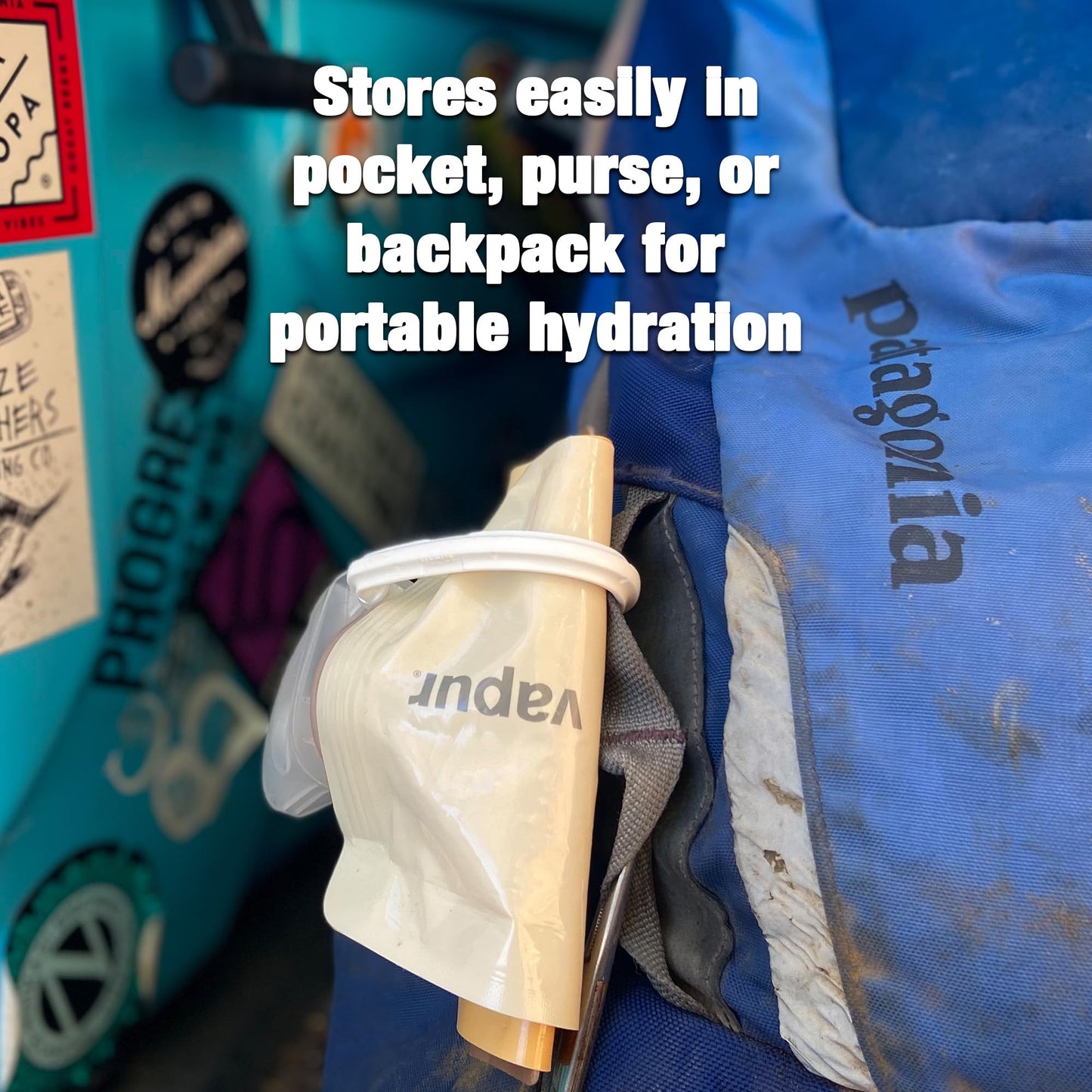Vapur Flexible, Collapsible Wide Mouth Anti-Bottle with Detachable Carabiner, 1 Liter, Blue Steel, Pack of 1