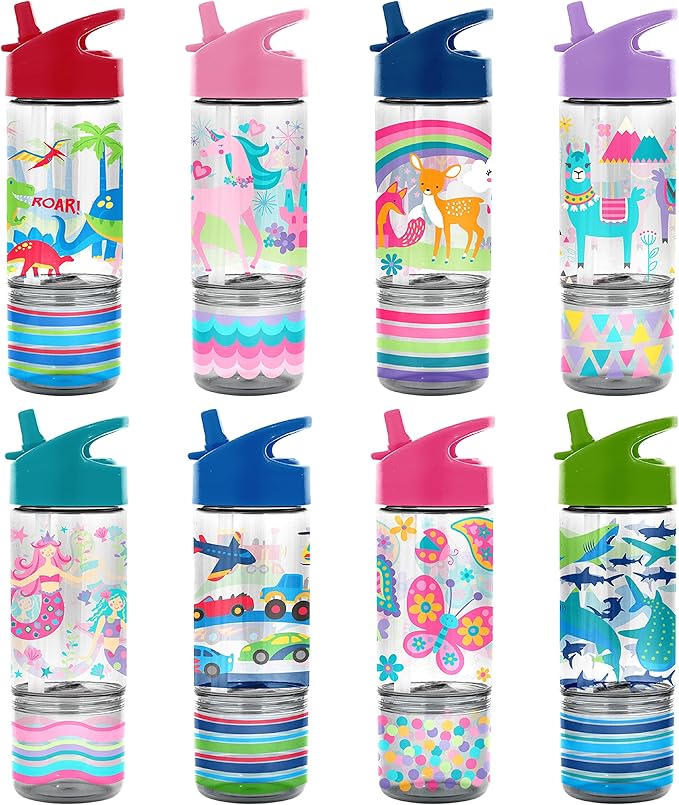 Stephen Joseph, Kids Sip and Snack Water Bottle, 12 oz Tritan BPA Free, Drink and Snack Water Bottle for Girls & Boys, Back to School Water Bottle, Shark