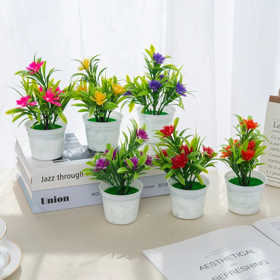 Mini Artificial Flower Bonsai Vase
