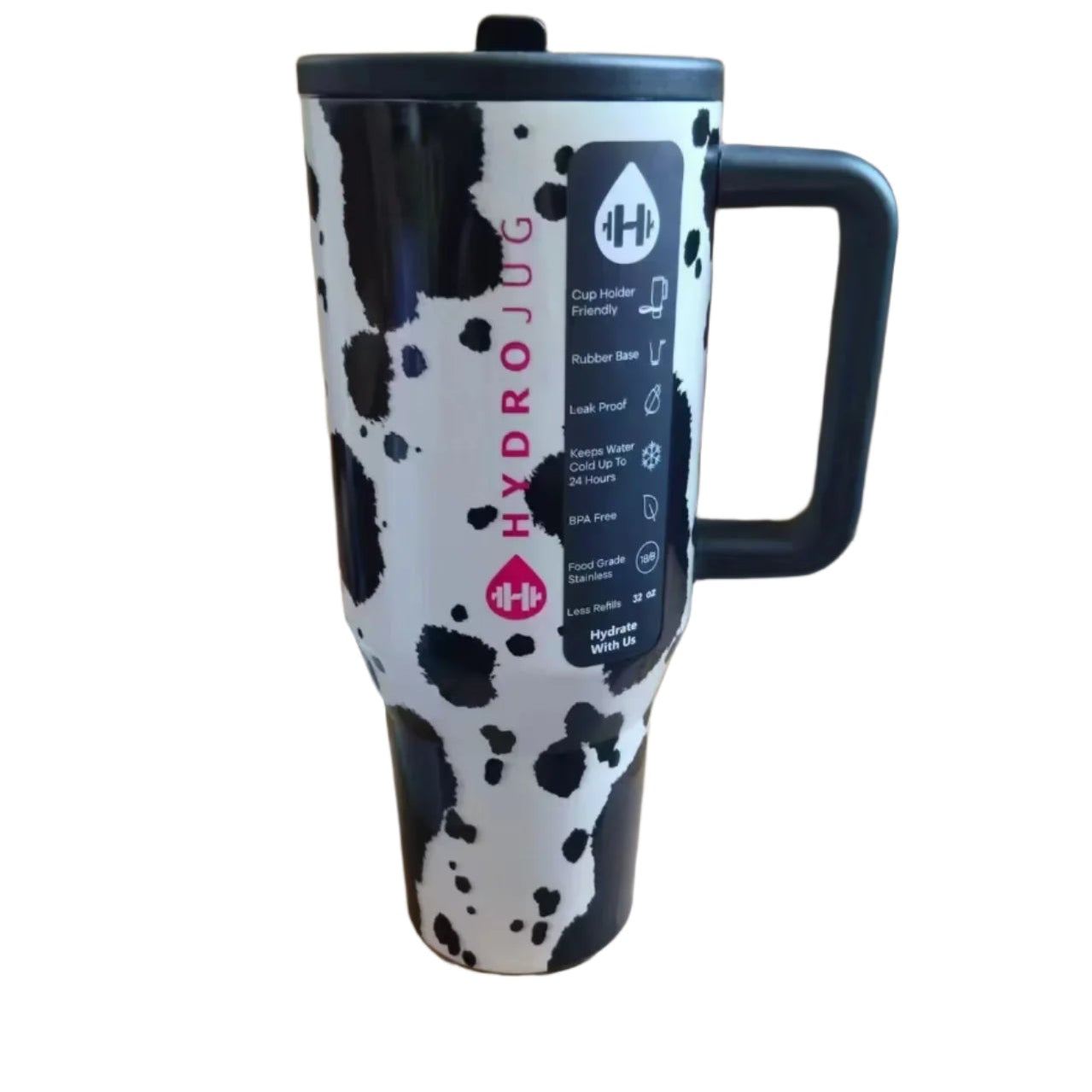 HydroJug 40 OZ Insulated Car Cup - Spotted Black