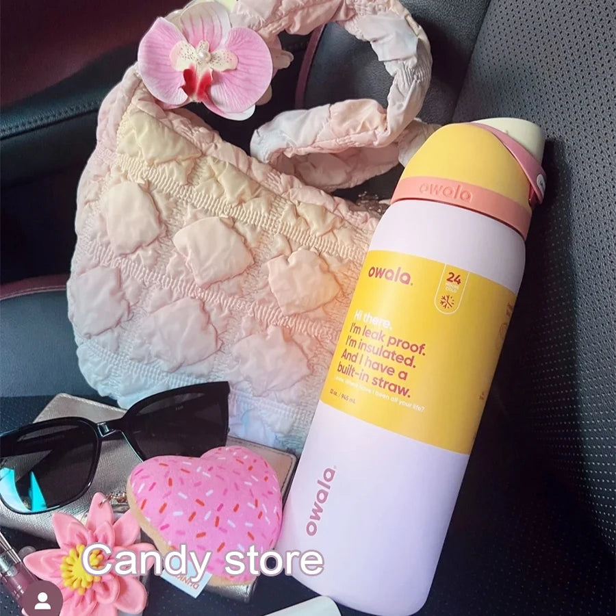 Owala Insulated Stainless Steel Free Sip Water Bottle -Candy store