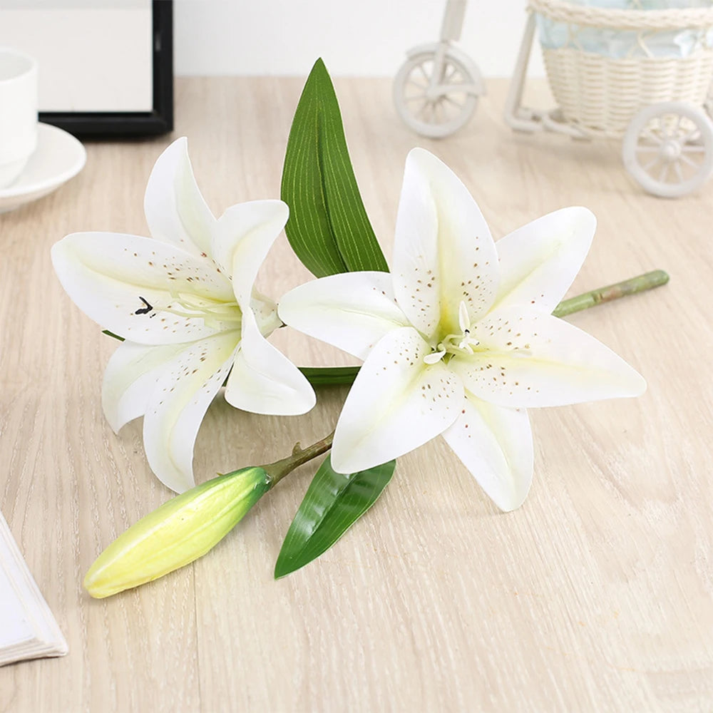 Realistic 3D Printed Lily Branch Flowers