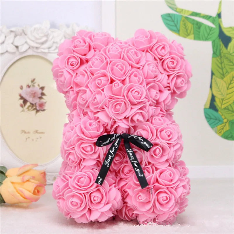 Artificial Rose Foam Bear Gift