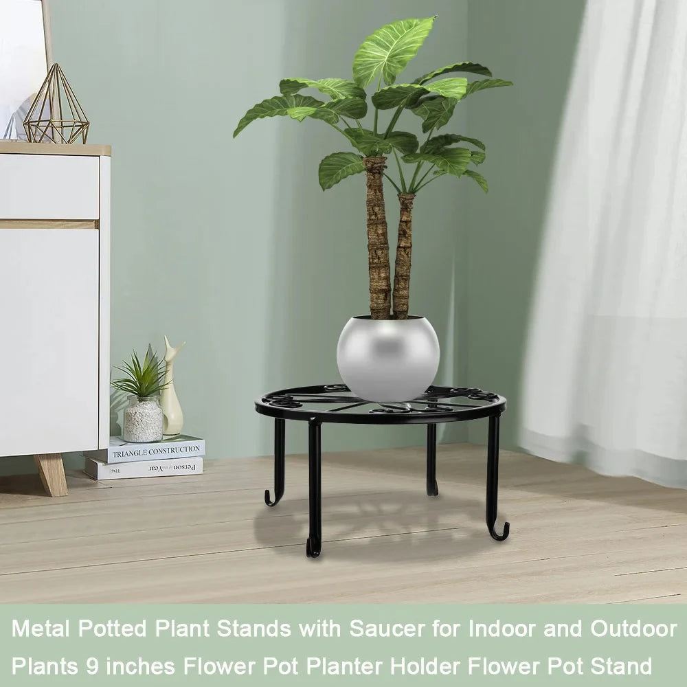 Metal Plant Stand with Saucer