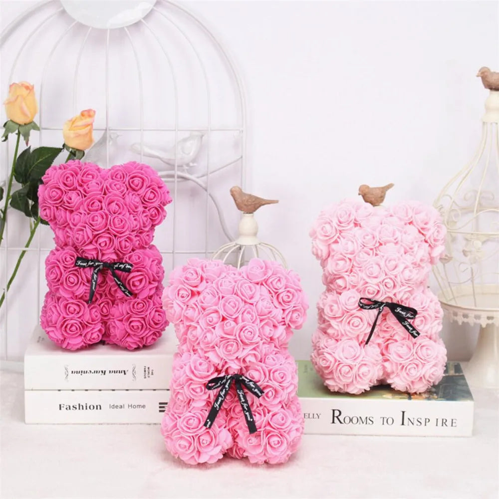 Artificial Rose Foam Bear Gift