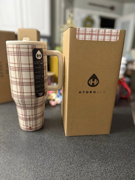 Limited Edition HydroJug Traveler -40 Oz Water Bottle With Handle & Flip Straw - Fits In Cup Holder, Leak Resistant Tumbler