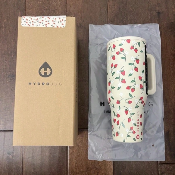 hydrojug Original Traveler -40oz Water Bottle With Handle & Flip Straw - Fits In Cup Holder, Leak Resistant Tumbler