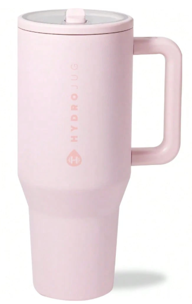 HYD Traveler - 40 Oz Water Bottle With Handle & Flip Straw - Fits In Cup Holder, Leak Resistant Tumbler