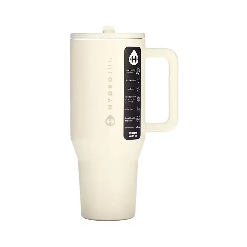 HydroJug 40 OZ Insulated Car Cup - White