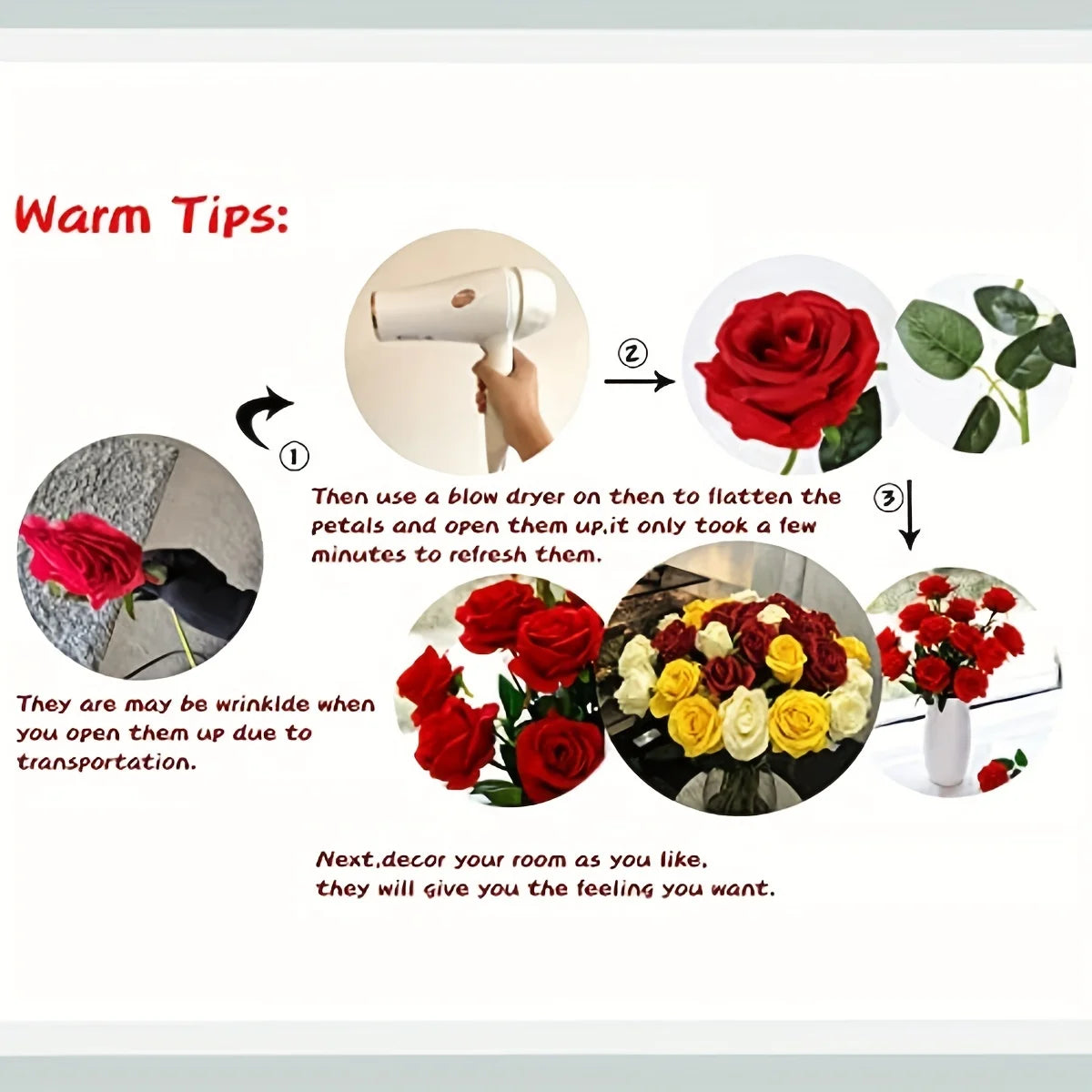 12pcs Artificial Rose Bouquet Décor