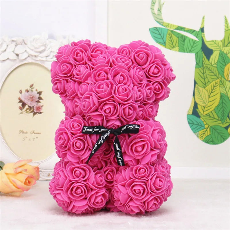 Artificial Rose Foam Bear Gift