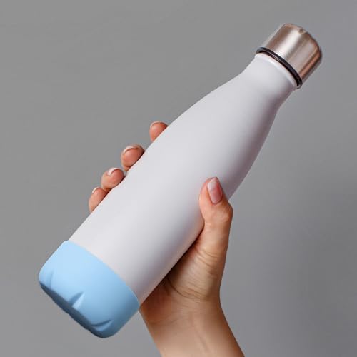 VIKIZUES Silicone Boot Compatible with Owala Kids Water Bottle 14/16 oz & S'well 17oz Water Bottle and More 12/17 oz Stainless Steel Water Bottles, Anti-Slip Bottom Protector Sleeve (Pink)