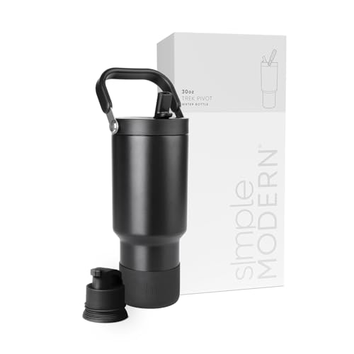 Simple Modern Trek Pivot | 40oz Flip Straw Tumbler with Handle | Water Bottle & Boot | Interchangeable Straw & Chug Lids | Insulated Stainless Steel Jug | Gym Sports Outdoors | Blush Tie Dye