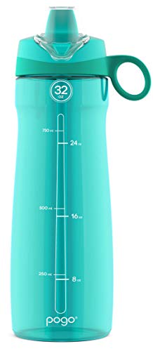 Pogo BPA-Free Tritan Plastic Water Bottle with Chug Lid, 18 Oz, Blue