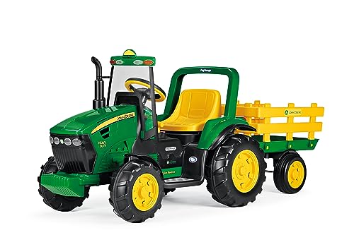 Peg Perego John Deere Heavy Duty Tractor Extra-Large 12 Volt Ride on Tractor for Kids Ages 3-7