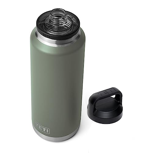YETI Rambler 46 oz Bottle, Vacuum Insulated, Stainless Steel with Chug Cap, Camp Green