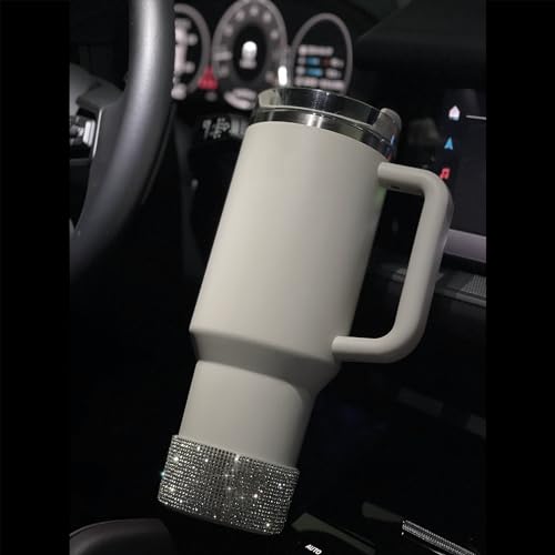 WORBSS Diamond Glitter Silicone Boot for Stanley Cup 40oz Tumbler & Simple Modern 30-40oz Trek Tumbler Accessories for 2.8-2.9 inch Trapezoidal Cylinder Base Water Bottles Bottom Anti-Slip Sleeve