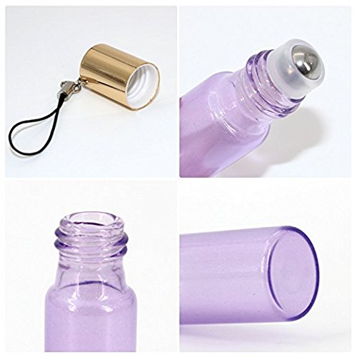 Mavogel Essential Oil Roller Bottles - 24 Pack 5ml Pearl Colored Glass Bottles with Stainless Steel Roller Ball, Essential Oil Key Opener and Droppers Included