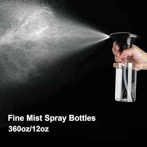 Cosywell Plastic Spray Bottles 12oz/360ml 2 Pack Empty Spray Bottles for Cleaning Misting Spray Bottle for Hair, Essential Oils, Toners Rose Water Cosmetics (Clear)