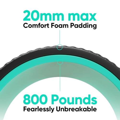 FitBeast Back Roller - Back Wheel for Deep Tissue Massage,Back Roller Wheel for Back Pain Relief, Yoga Wheel, Back Stretcher & Foam Roller for Back Stretching, Back Cracking Device (9'', Blue)