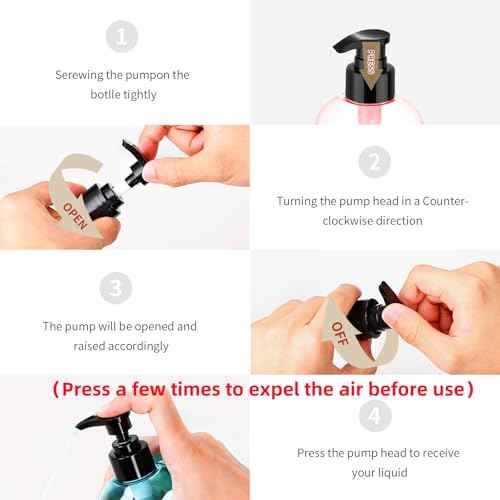 Bynccea Pump Bottle 16 oz/500 ml Empty Shampoo Pump Bottles Dispenser Portable Pump Plastic Bottles for Shampoo and Conditioner Liquid