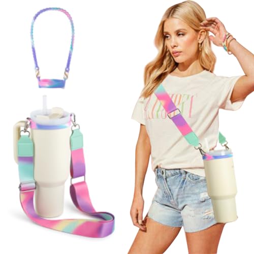 Stanley Cup Accessories 40 oz for Stanley Cup, Carrier for Stanley Tumbler 30 oz 20oz, Carry Holder with Strap for Owala/Hydroflask/Simple Modern/Yeti Tumbler,Shoulder Straps Fits Most 8-40 oz Bottles