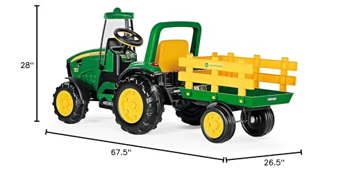 Peg Perego John Deere Heavy Duty Tractor Extra-Large 12 Volt Ride on Tractor for Kids Ages 3-7