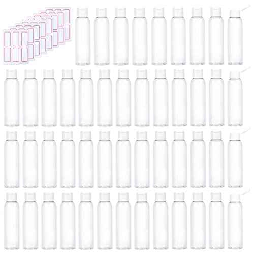 Trendbox 120ml/4oz Clear Plastic Empty Bottles with Flip Cap BPA-Free Travel Containers for Shampoo, Lotions, Liquid Body Soap and Massage Oils - 48 Pack