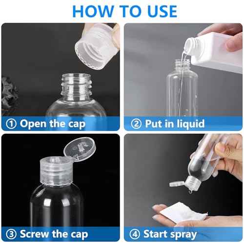 4 Pack 3.4 Oz (100ml) TSA Approved Travel Bottles for Toiletries, Leak Proof Plastic Travel Essentials Accessories with Labels