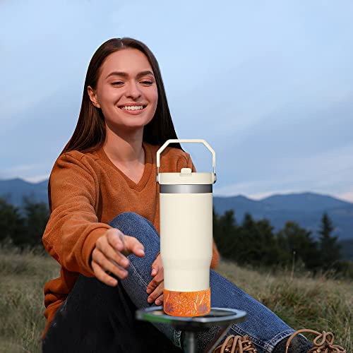 2 Pcs Tumbler Bottom Protector Boot for Stanley Quencher Adventure 40oz & Stanley IceFlow 20oz 30oz and Compatible with Hydro Flask Water Bottle 12oz 21oz 24oz (Diomond clearx2)