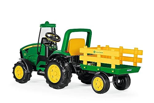 Peg Perego John Deere Heavy Duty Tractor Extra-Large 12 Volt Ride on Tractor for Kids Ages 3-7