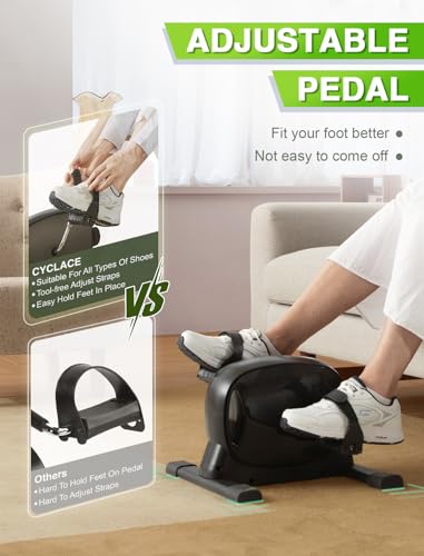 Cyclace Under Desk Bike Pedal Exerciser for Arm/Leg Exercise - Portable Mini Exercise Bike Desk Cycle, Leg Exerciser for Home/Office Workout (MC100)