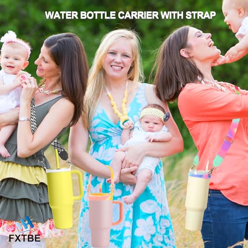 Stanley Cup Accessories 40 oz for Stanley Cup, Carrier for Stanley Tumbler 30 oz 20oz, Carry Holder with Strap for Owala/Hydroflask/Simple Modern/Yeti Tumbler,Shoulder Straps Fits Most 8-40 oz Bottles