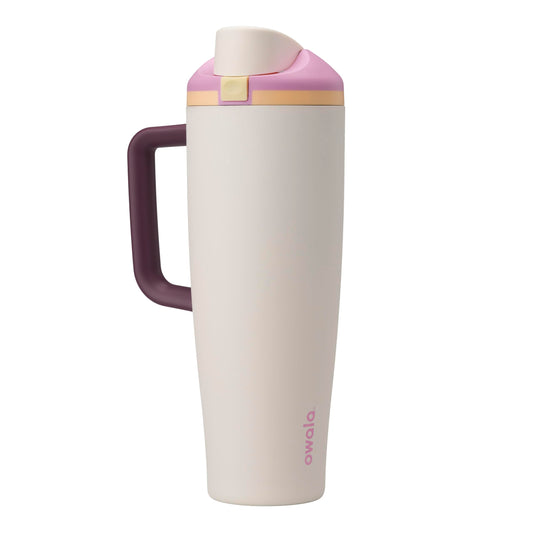 Owala FreeSip Tumbler Insulated Stainless Steel Water Bottle with Built-in Straw and Side Handle, For Travel, Work, School, and Sports, 40oz, BPA Free, Leak Proof, Deaybreak