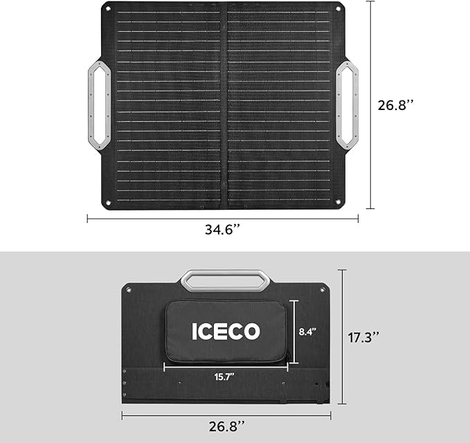 ICECO VL75ProD Dual Zone Fridge Freezer, 12 Volt Refrigerator, 79Qt Car Fridge Powered by SECOP, Portable Freezer with Reversible Lid, 0-50°F, AC/DC, For Car, Outdoor, Camping |+Battery+Solar Panel