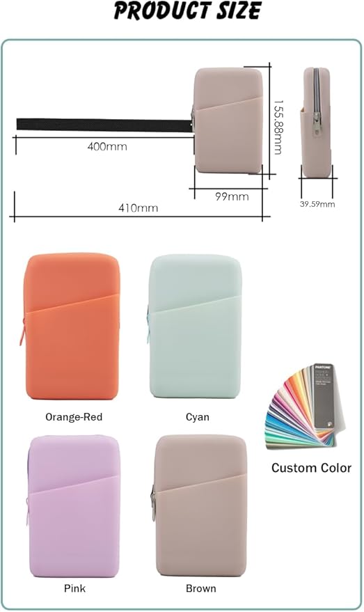 Water Bottle Pouch Silicone Gym Tumbler Accessories for Stanley Quencher Stanley IceFlow Simple Modern tumbler20 oz 30 oz 40 oz, with Pocket for Storage for Phone, Card, Key, Wallet (Khaki)